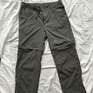 Patagonia Quandary Convertible tear-away hiking pants, grey, size 10